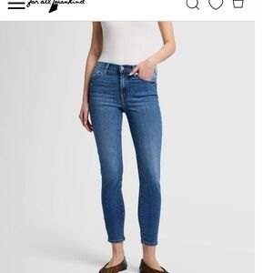7 For All Mankind The Ankle Women's Blue Skinny Luxury Jeans Size 26